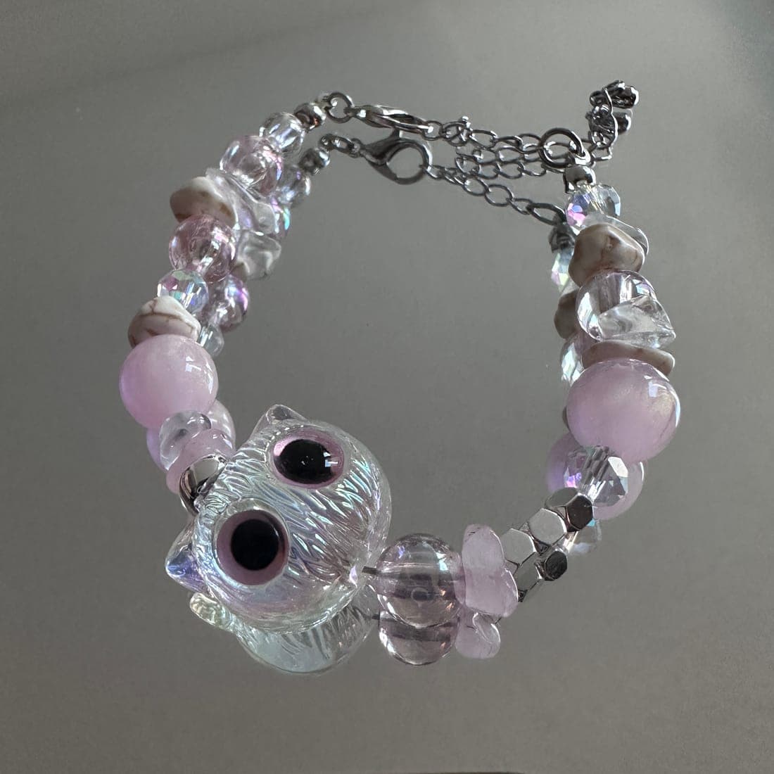 Pink Owl Bracelet