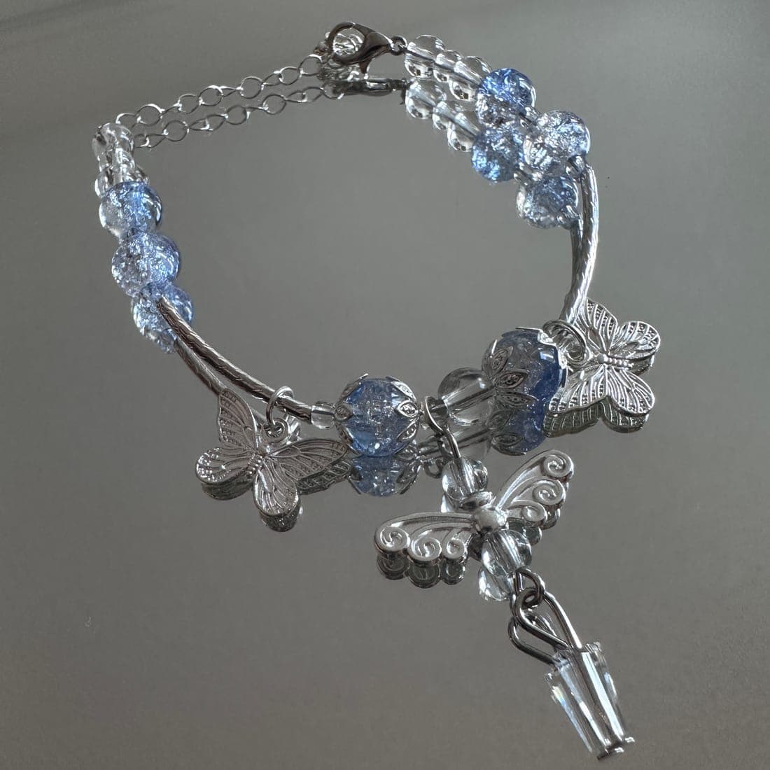 Blue Crystal Angel Bracelet